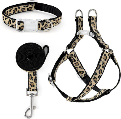 Mile High Life Leopard Dog Harness Collar Leash Set, Adjustable No Pull Dog Halter Harness for Small Breed Dogs, Easy Control for Training Walking (Pink, S Chest 11"-18", Neck 10"-14") - Image 10