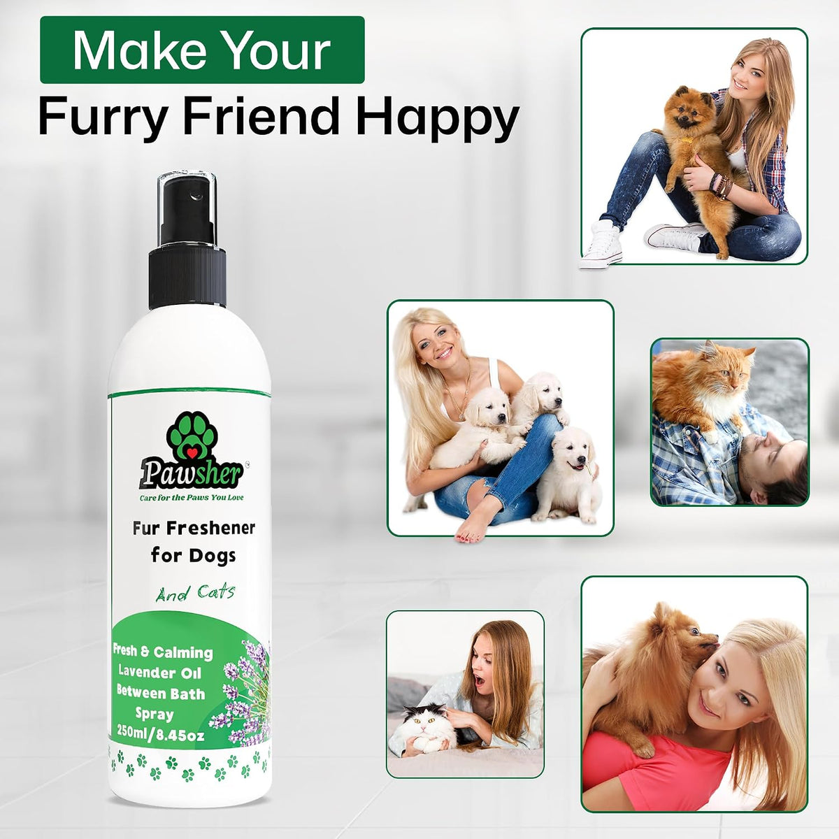 Gentle grooming freshener for sensitive skin pet perfume spray