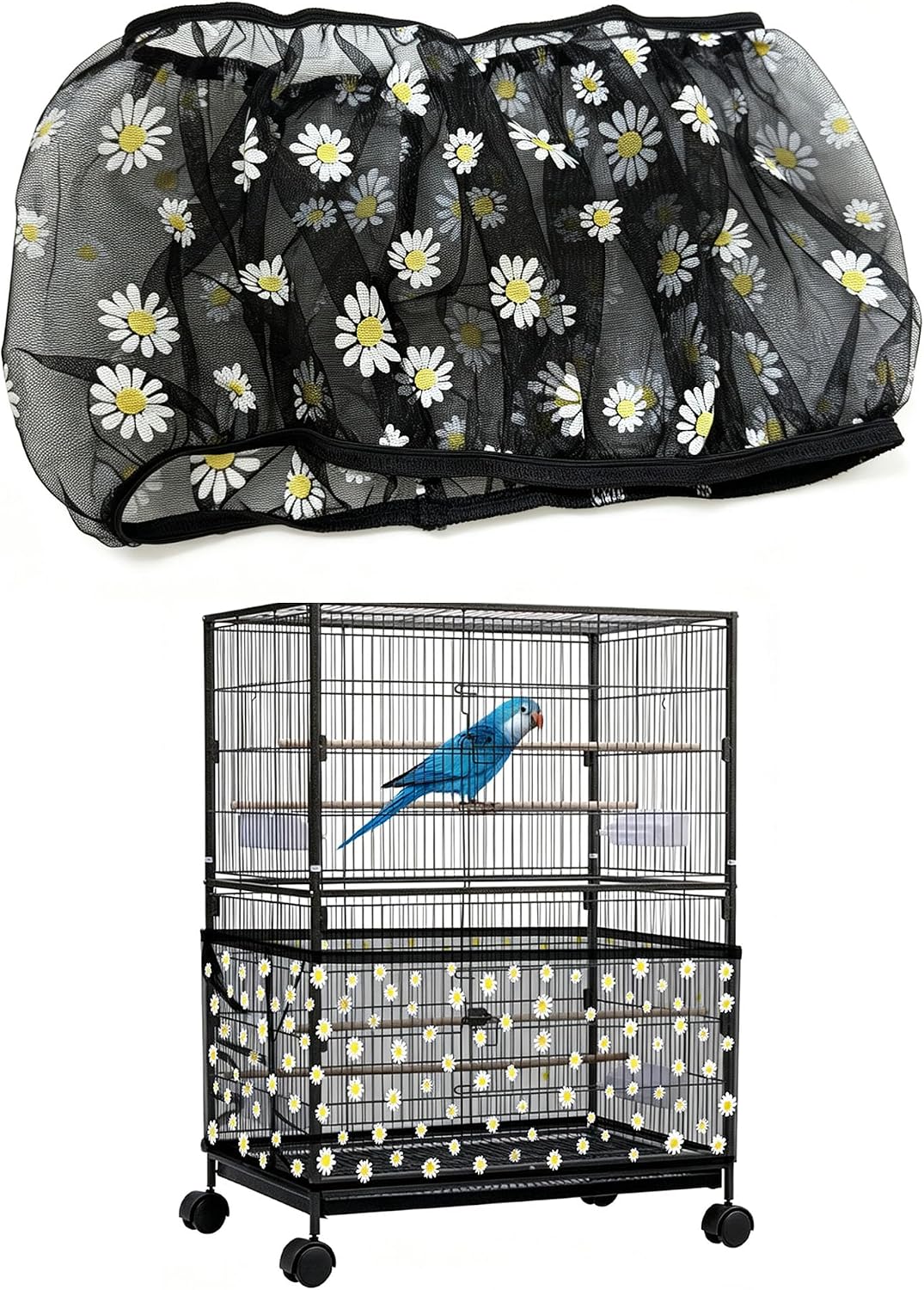Large Bird Cage Seed Catcher Net Fits Round and Square Cages for Parakeet, Macaw, African Grey, M - Image 10