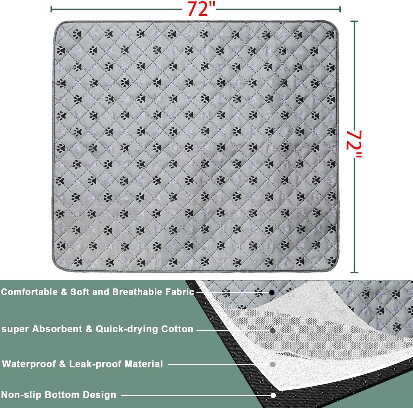 Close up of absorbent fabric on Jeria training mat