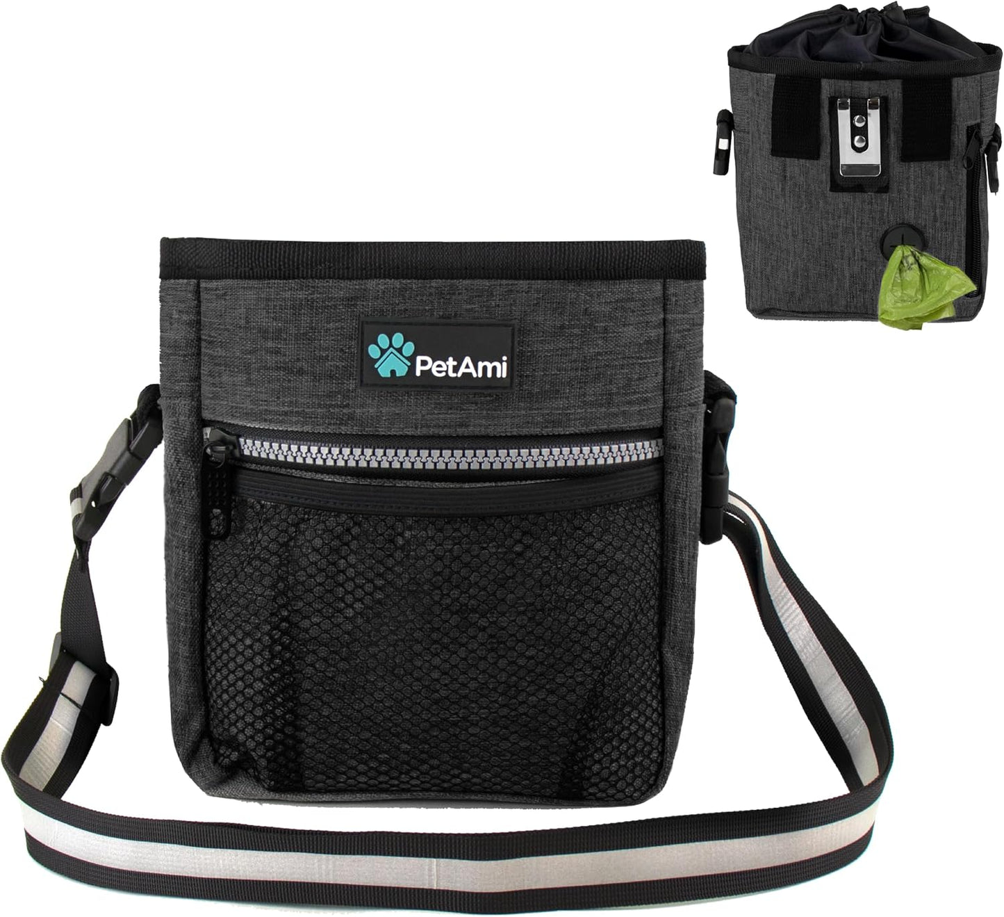 PetAmi Dog Treat Pouch, Pet Treat Pouch for Training, Dog Walking Bag Holder for Kibbles, Pet Food Toy, Dog Trainer Essentials Supplies, Poop Bag Dispenser, 3 Ways to Wear (Purple) - Image 11