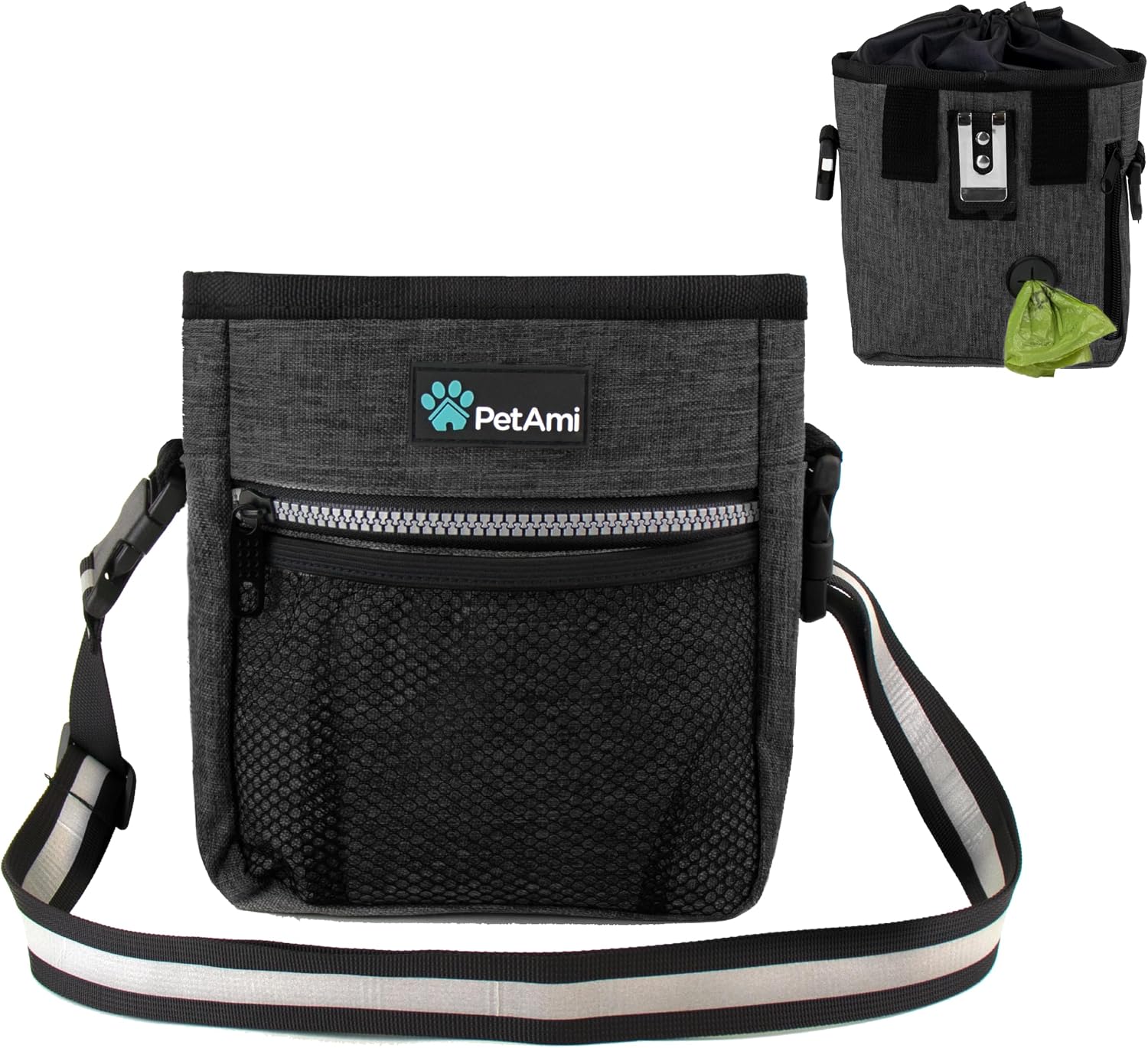 PetAmi Dog Treat Pouch, Pet Treat Pouch for Training, Dog Walking Bag Holder for Kibbles, Pet Food Toy, Dog Trainer Essentials Supplies, Poop Bag Dispenser, 3 Ways to Wear (Purple) - Image 11