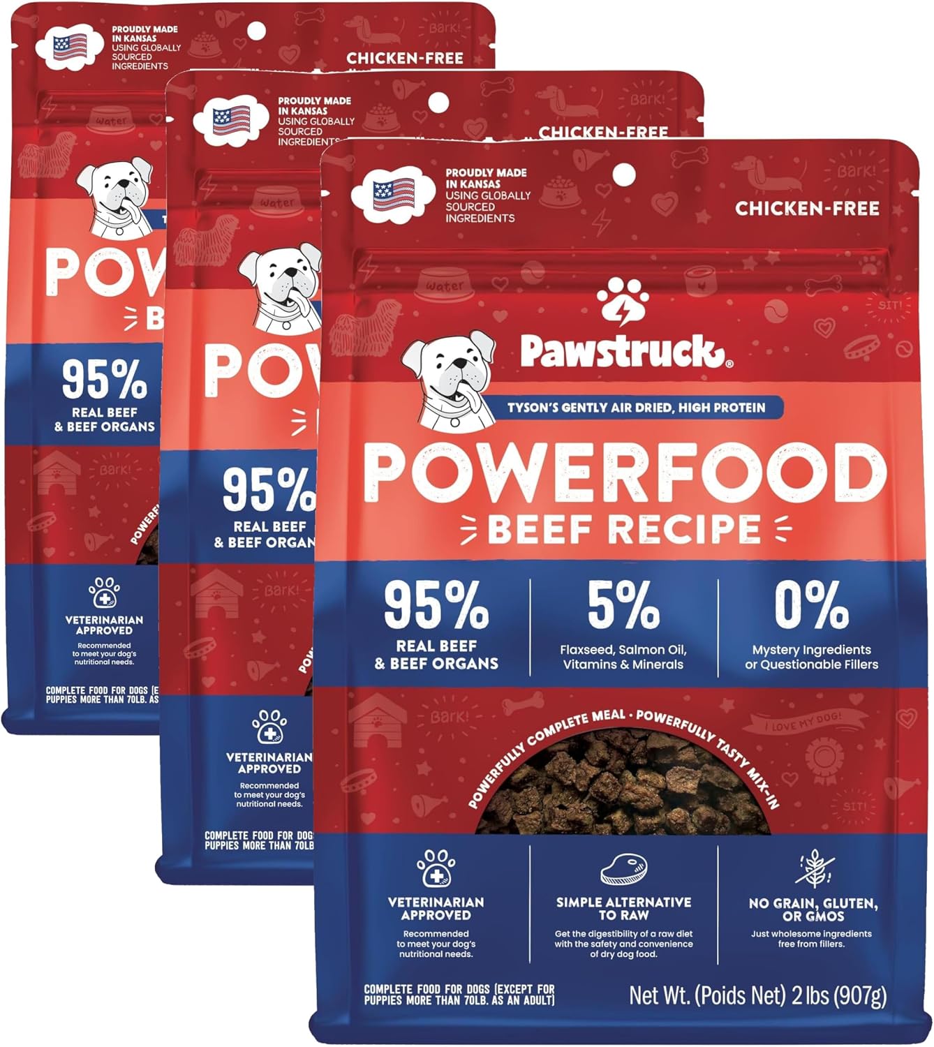 Pawstruck Air Dried Dog Food with Real Beef, Grain-Free, Made in USA, Non-GMO & Vet Recommended, High Protein Limited Ingredient Full-Feed for All Breeds & Ages, 2lb Bag - Image 15