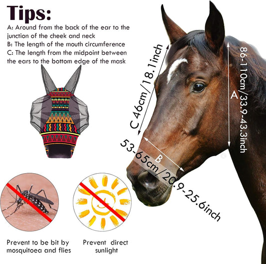 Close up of breathable 3D mesh horse mask eye protection
