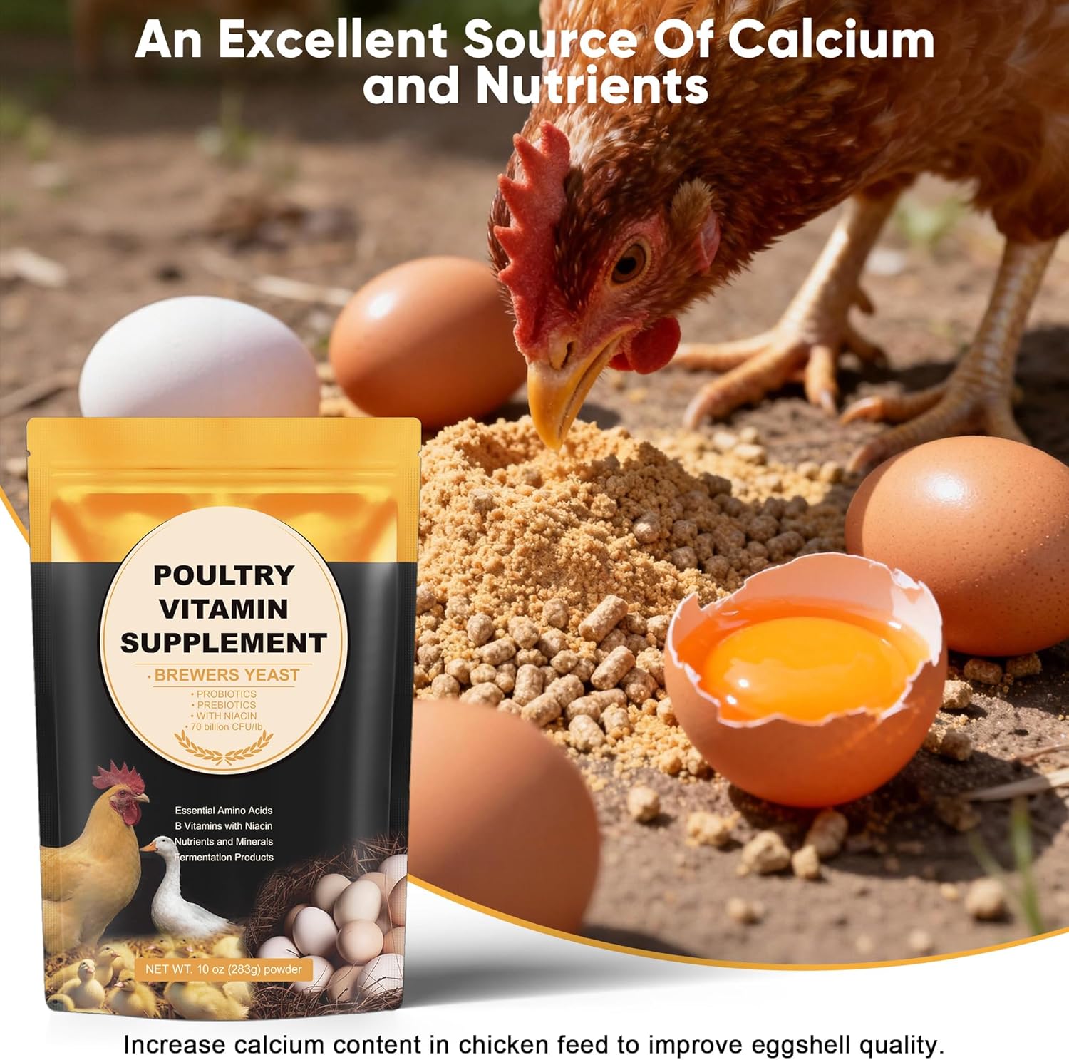 Brewer's yeast supplement for duckling leg strength and bone development