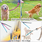 Mycicy bungee dog leash extender attached to a standard dog harness and main lead