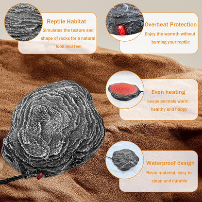 Reptile basking rock with indicator light