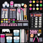 L-Bulice acrylic nail kit front view showcasing full beginner set contents.