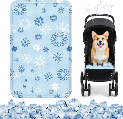 Nuanchu Dog Stroller Cooling Mat, Waterproof Gel Pet Cooling Pad for Summer, Washable Cat Sleeping Blanket, Portable Ice Gel Travel Mat for Cats, Crates, Car Seat(11.81 x 19.69 Inches,Sky Blue Bear) - Image 10