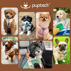 Beige plaid pattern detail of Pupteck dog walking harness