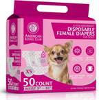 American Kennel Club Female Dog Wrap, Disposable Diapers with Wetness Indicator, Small, 50 Count - Image 10
