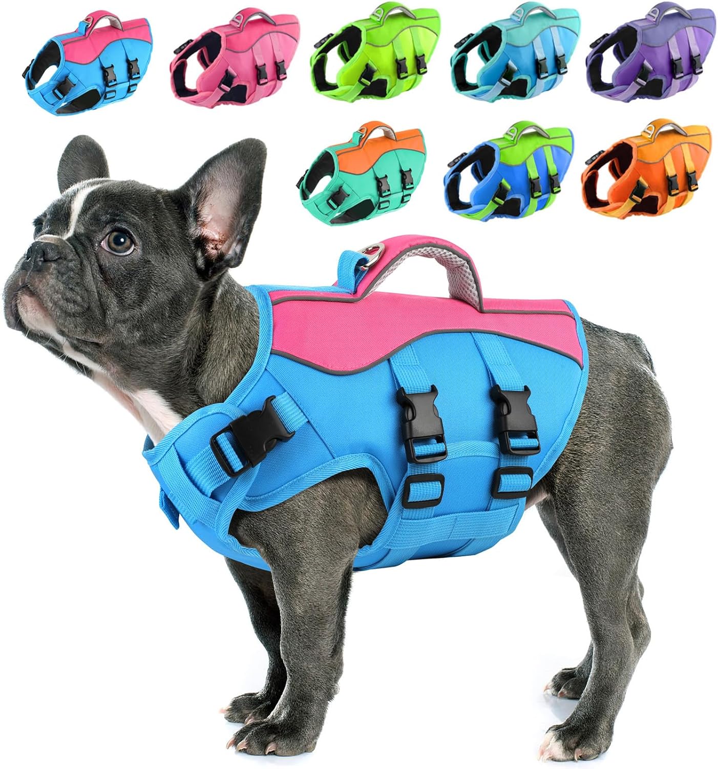 PETDSH Dog Life Jacket Large, High Flotation Dog Life Vest for Swimming Boating, Reflective Puppy Lifejacket with Superior Buoyancy and Rescue Handle, Adjustable Safety Dogs Floating Vests - Image 14