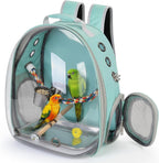 Bird Backpack Carrier, Travel Bird Cage for Small Medium Size Parrot Parakeet Budgies Cockatiel, Portable Clear Bubble Window Bag with Stainless Steel Tray Food Bowl Standing Perch (Black) - Image 10