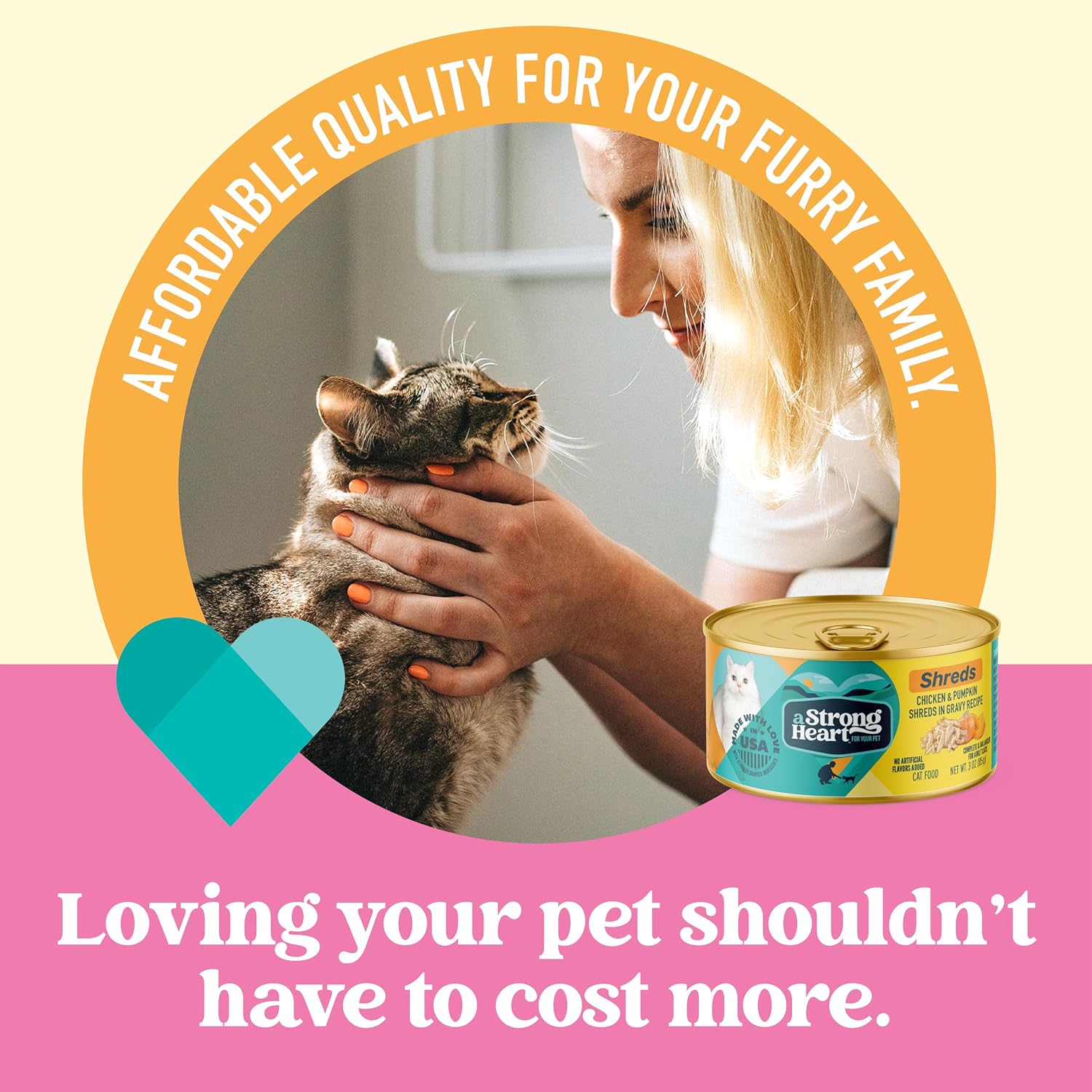 USA-imported Strong Heart cat food nutrition label detail