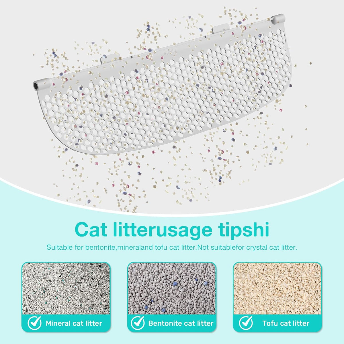 DuckSky automatic cat litter box filter accessory close up view of the small pore design.