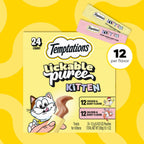 Variety pack of 24 Temptations lickable kitten treats for pet owners