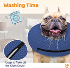 Bite resistant e collar for large dogs showing inner collar loops