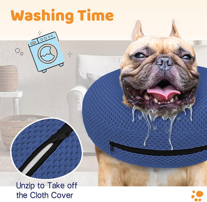 Bite resistant e collar for large dogs showing inner collar loops