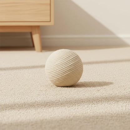 White sisal cat ball for claw sharpening