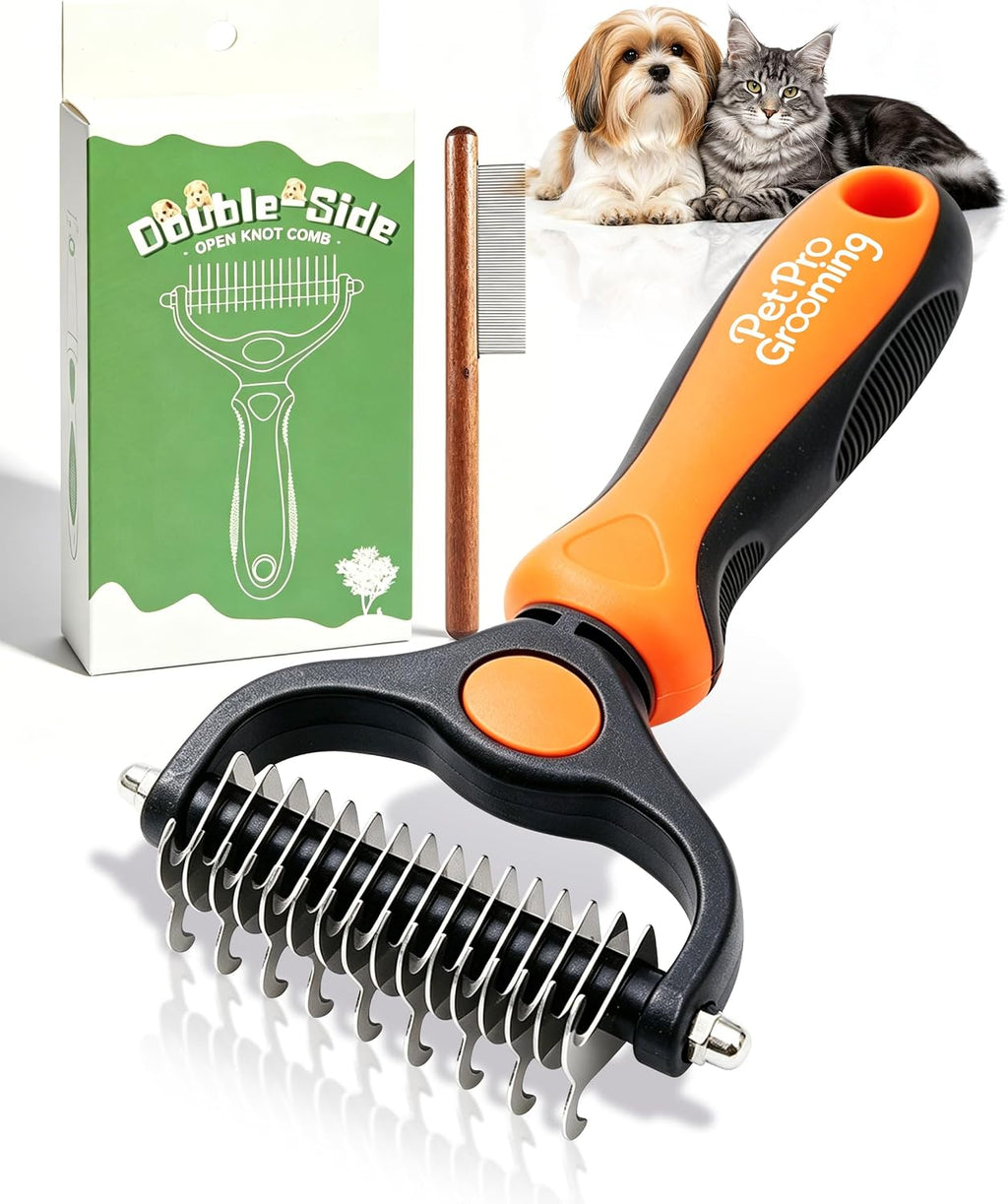 Pet Pro Grooming Tool, Dematting Comb for Dogs and Cats, Deshedding Dog Brush, Undercoat Rake for Dogs, Removes Tangles Knots and Loose Fur, Grooming Tool for Thick Coats (Blue) - Image 10