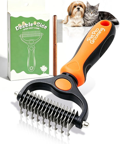 Pet Pro Grooming Tool, Dematting Comb for Dogs and Cats, Deshedding Dog Brush, Undercoat Rake for Dogs, Removes Tangles Knots and Loose Fur, Grooming Tool for Thick Coats (Blue) - Image 10