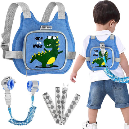 Accmor Dinosaur Toddler Harness Leash and Anti-Lost Wrist Link set