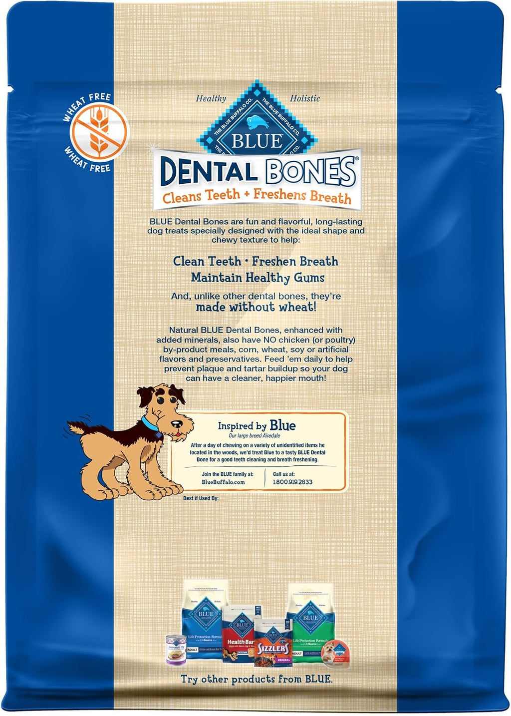 Blue Buffalo natural dental chew bones for small dogs