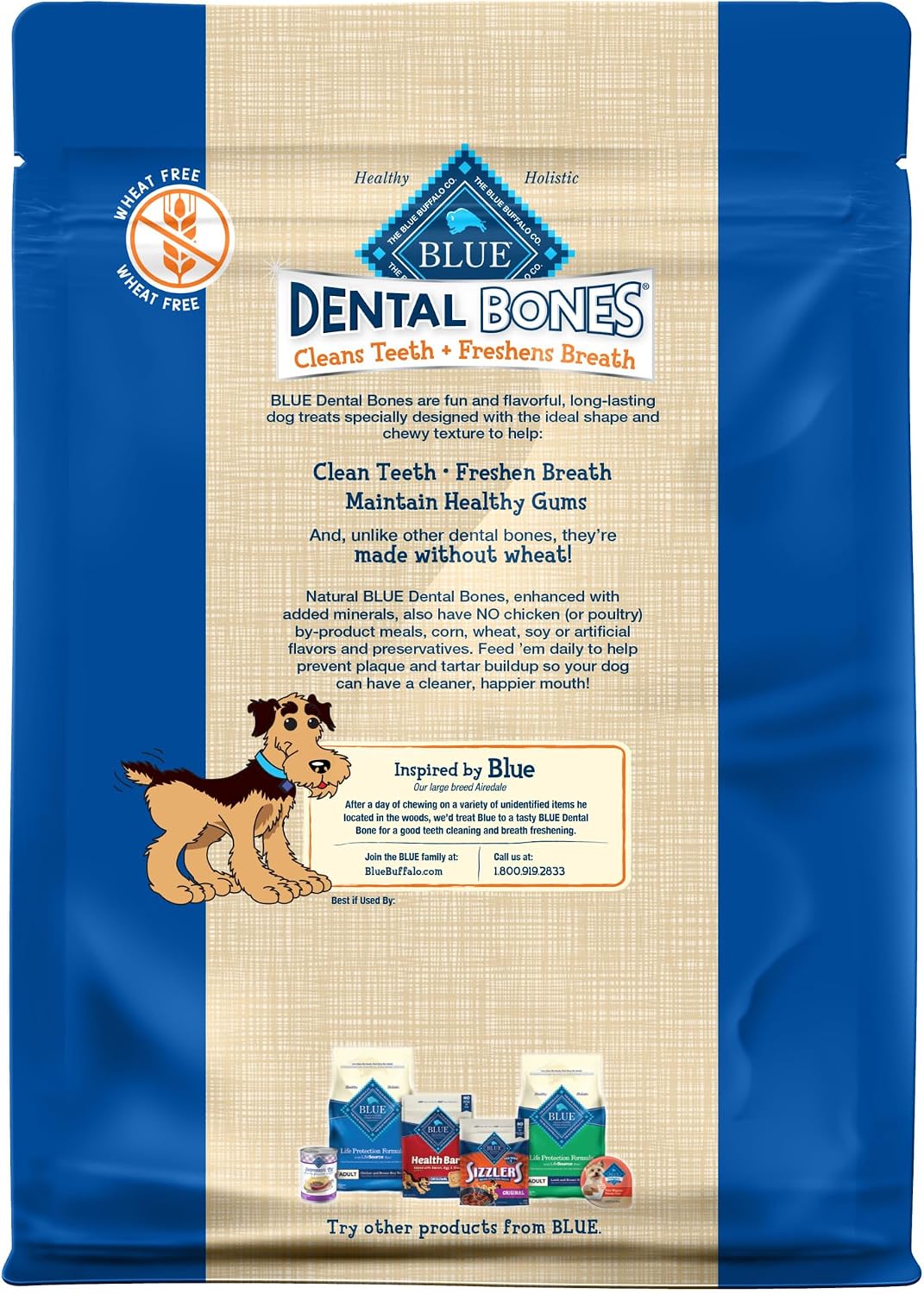 Blue Buffalo natural dental chew bones for small dogs