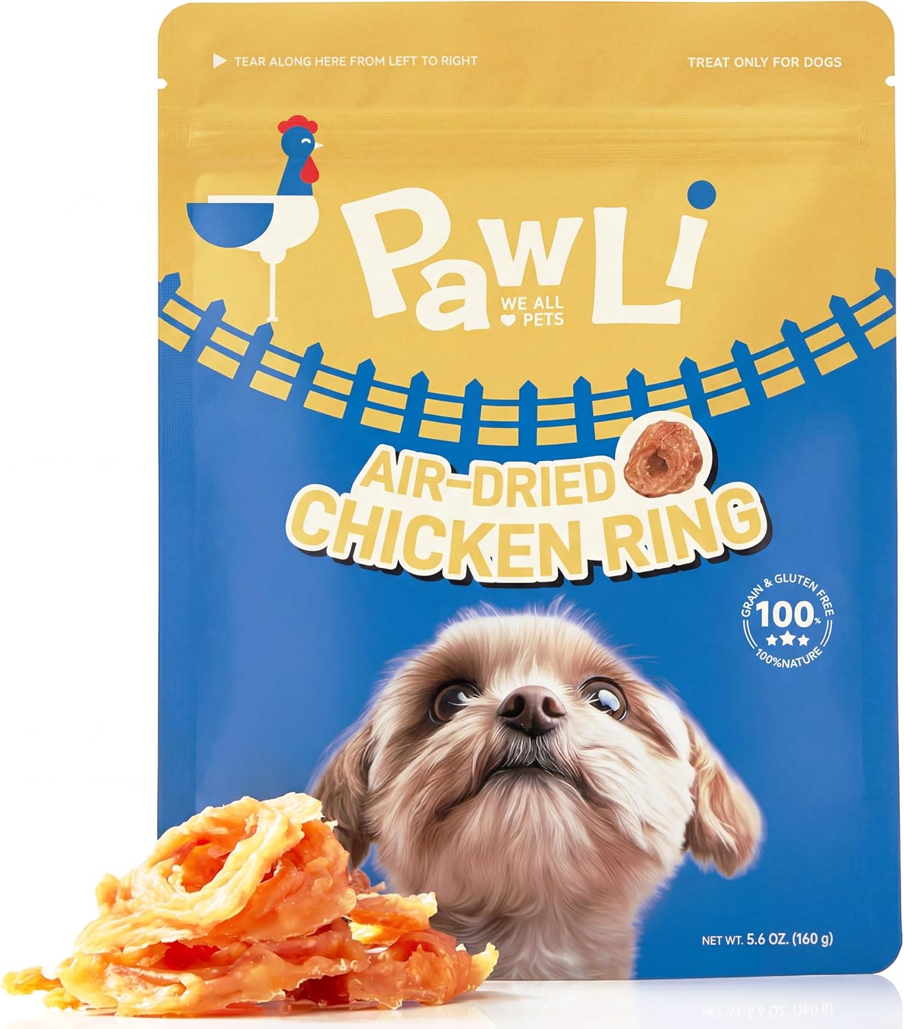 PAWLI Air-Dried Chicken Jerky Dog Treats 160g, 100% Natural, High-Protein, Grain & Gluten-Free, Single Ingredients, Complete & Balanced (Chicken Jerky) - Image 10