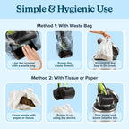 Compact folded pet cleanup tool for easy travel and outdoor walks