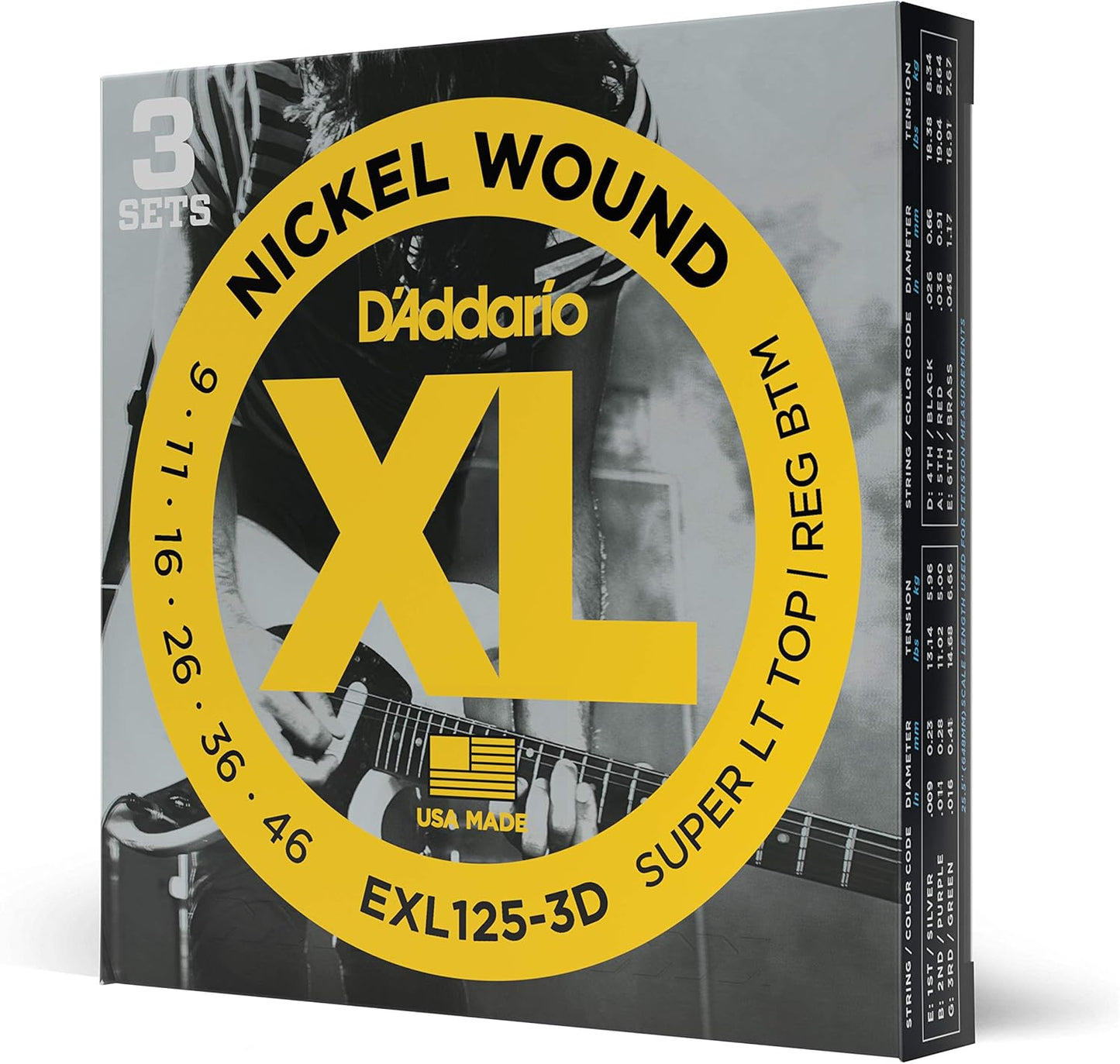 D'Addario Electric Guitar Strings, XL Nickel, EXL115W, Medium Gauge Wound Third 11-49, 6-String Set, Pack of 1 - Image 7