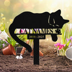 Custom Sleeping Cat Grave Marker Outdoor, Personalized Metal Cat Memorial Grave Stake with Name and Date, Outdoor Waterrproof Cats Memorial Plaque - Image 9