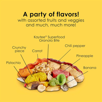 Kaytee Fiesta bird food blend in a feeding dish