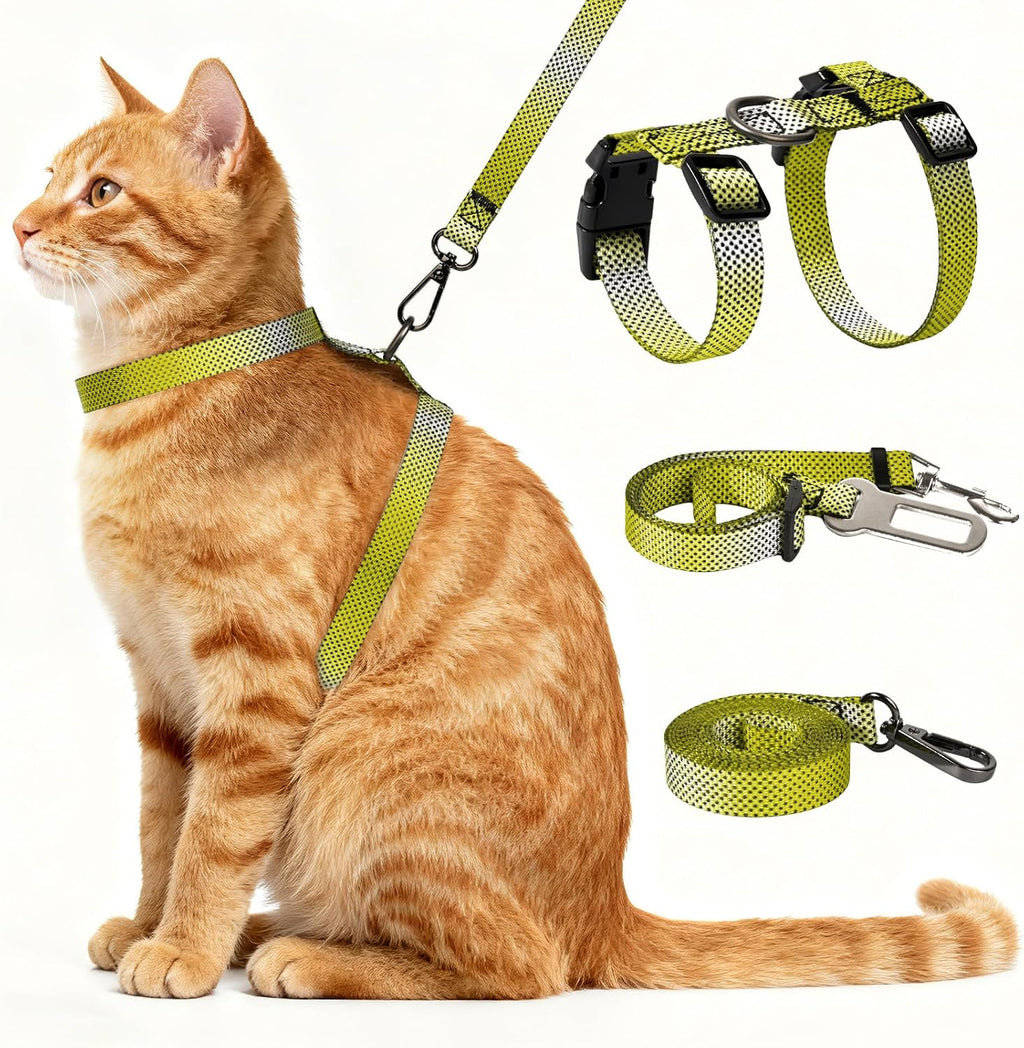 Cat Harness and Leash Set, 3-in-1 Escape Proof Adjustable, Comfortable Soft Lightweight, Safe, Easy to Wear, Walking Travel Kitten Harness for Small Medium Cats Black - Image 10