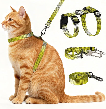 Cat Harness and Leash Set, 3-in-1 Escape Proof Adjustable, Comfortable Soft Lightweight, Safe, Easy to Wear, Walking Travel Kitten Harness for Small Medium Cats Black - Image 10