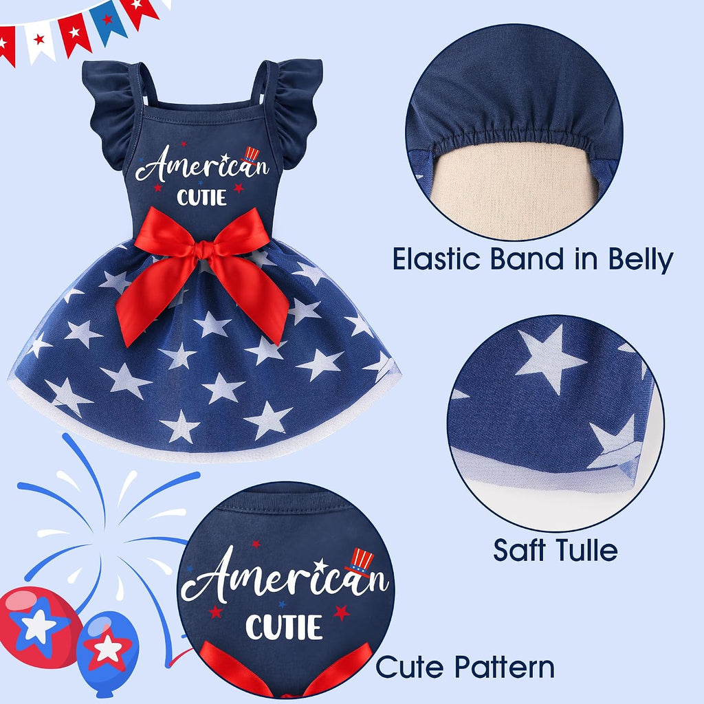 BAOBICUTE medium size patriotic cat holiday dress back profile