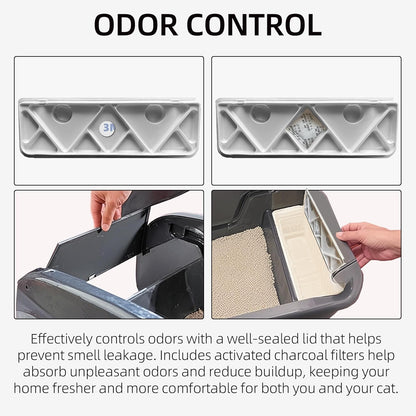 Side view of Vikos Products disposable litter box waste tray