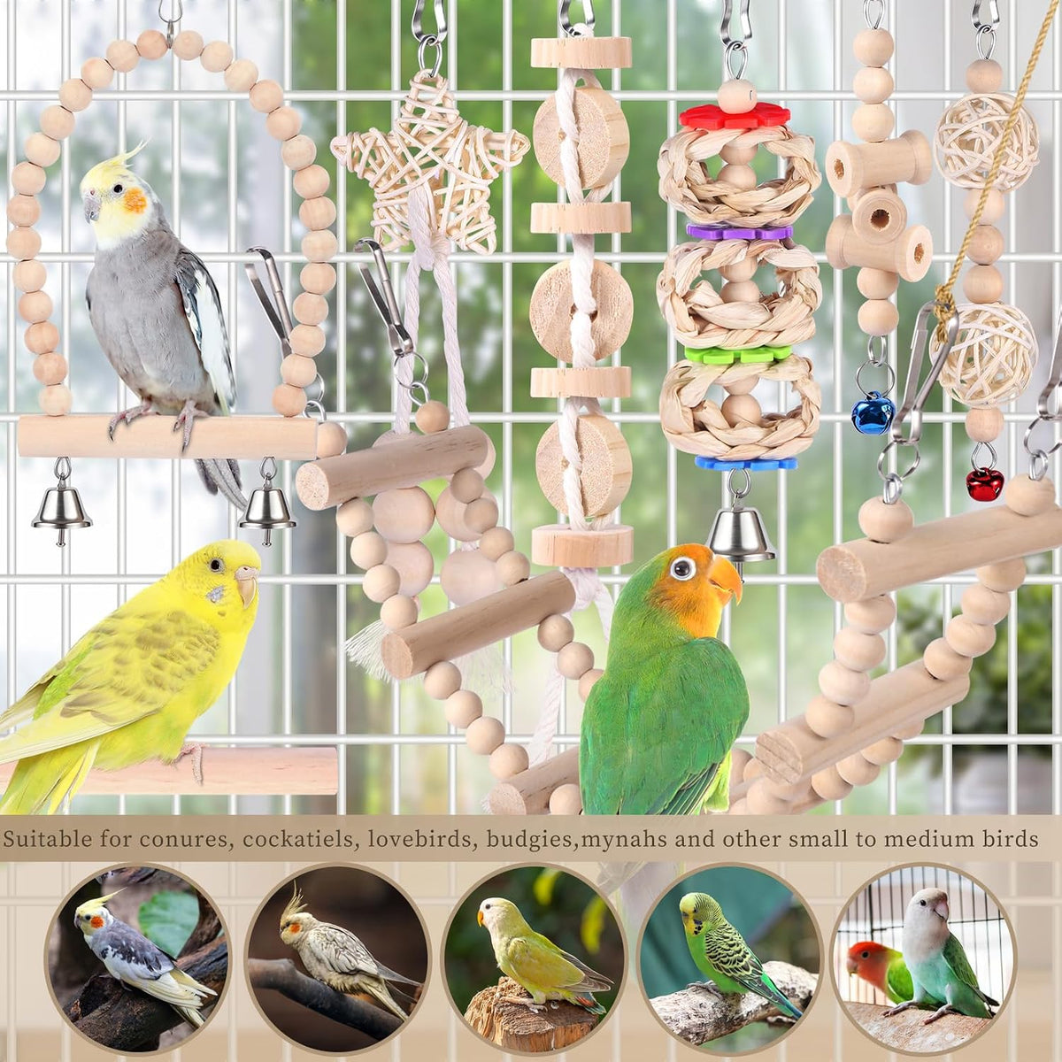 Uyoupet bird cage accessories hanging on bar