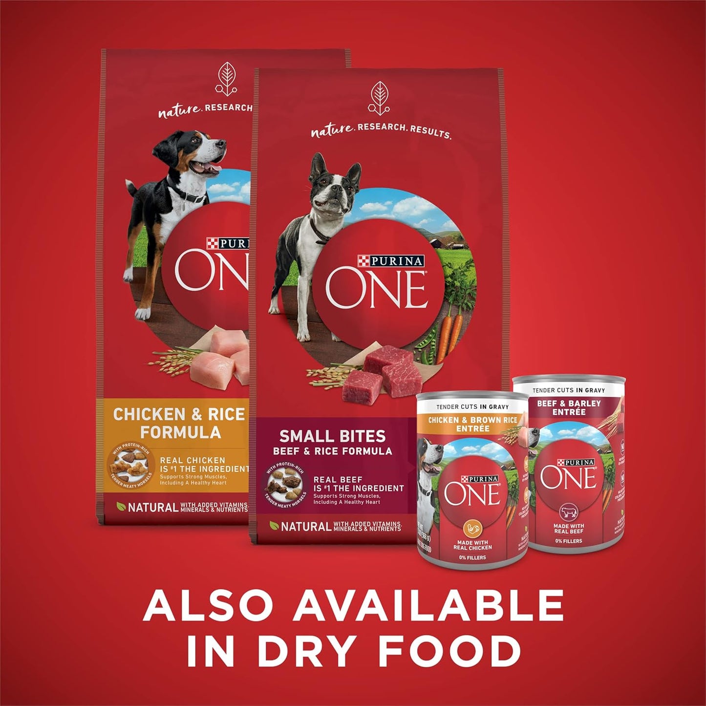 Purina ONE Tender Cuts in Gravy Chicken and Brown Rice, and Beef and Barley Entrees Wet Dog Food Variety Pack - (2 Packs of 6) 13 oz. Cans - Image 9