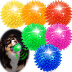 Ousiya 6 pack light up squeaky dog balls front view interactive pet toys