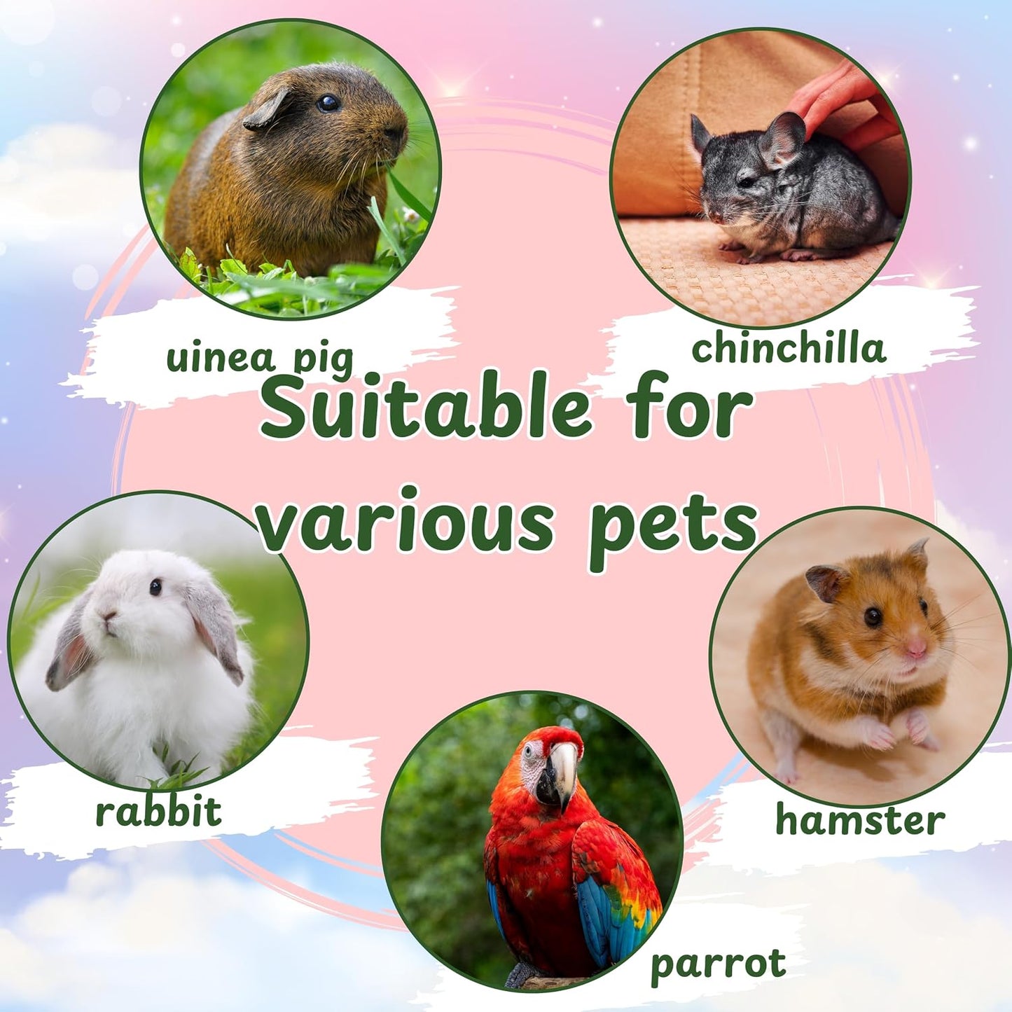 Cute Hanging Rabbit Hay Feeder Bag, Guinea Pig Hay Bag, Bunny Feeders Holder Storage For Small Pets Bunnies Chinchilla Hamster Rats, Guinea Pig Accessories For Cage, Bunny Accessories For Cage (Green) - Image 8