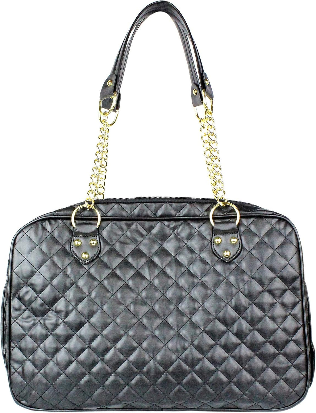 Parisian Pet dog carrier black quilted texture close up