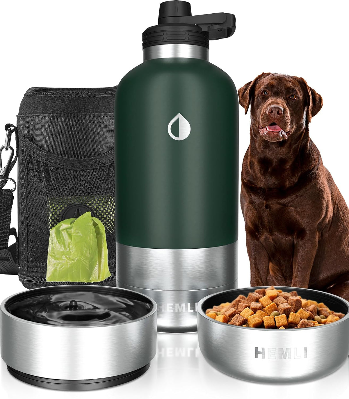 32 oz. Portable Dog Water Bottle and Bowl for Walking, Hiking and Travel - Image 10