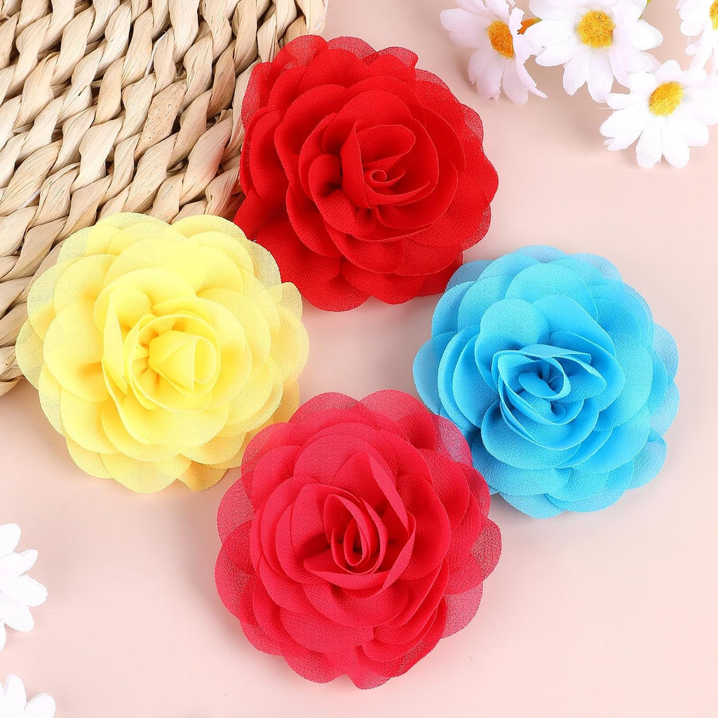 Soft chiffon bow tie flowers for pet grooming