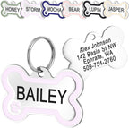 GoTags durable rust proof pet tag with vibrant green silicone border layout
