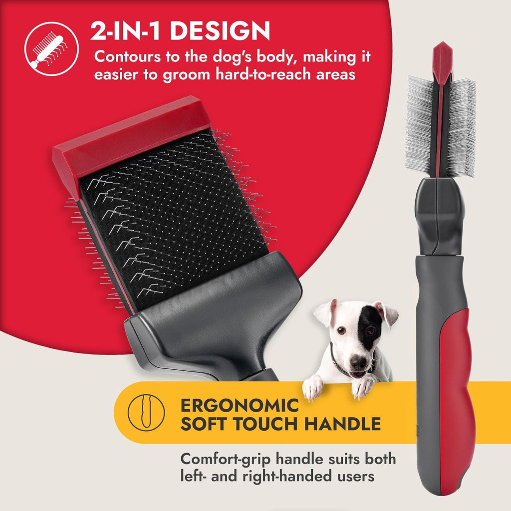 Side profile of KONG flexible head for pet coat detangling