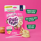 Close-up of doughnut-shaped chicken treats for bonding with cats.