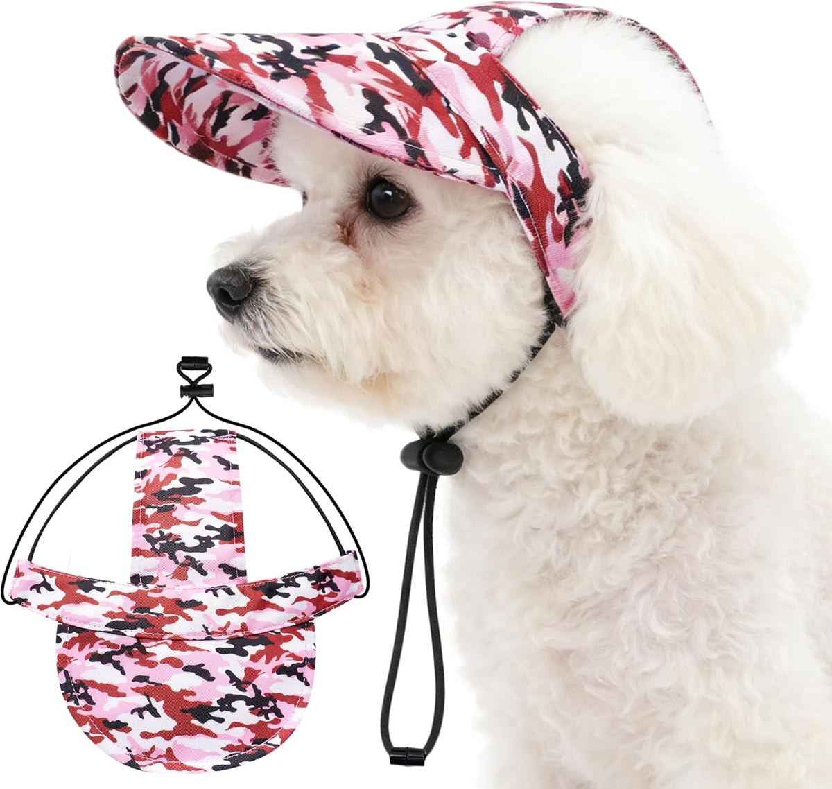 Detailed look at the wide brim on JpGdn dog baseball visor