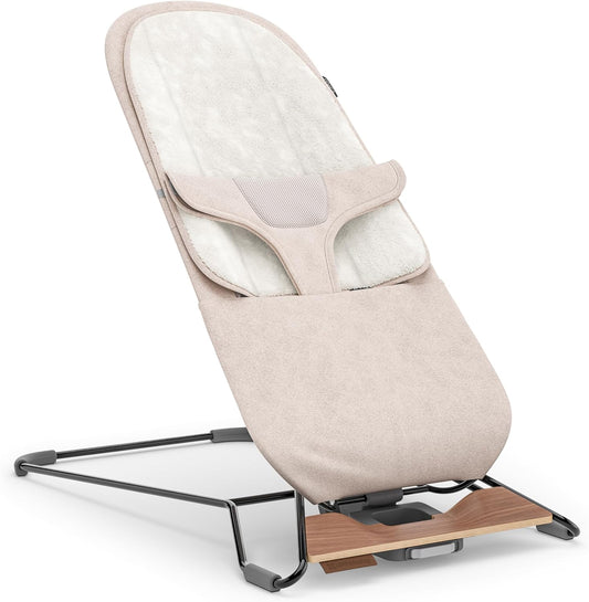 UPPAbaby Mira 2-in-1 Bouncer front view in Charlie Sand Melange