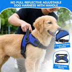 Copatchy dog harness front view in blue small size